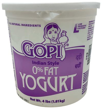 Gopi Non Fat NonFat 0% Yogurt Plain 64oz