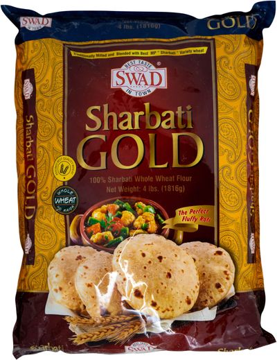 Swad Gold 100% Sharbati Whole Wheat Chappati Flour 4LB