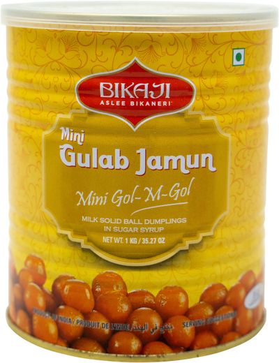 Bikaji Mini Gulab Jamun Jamoon 1KG Can