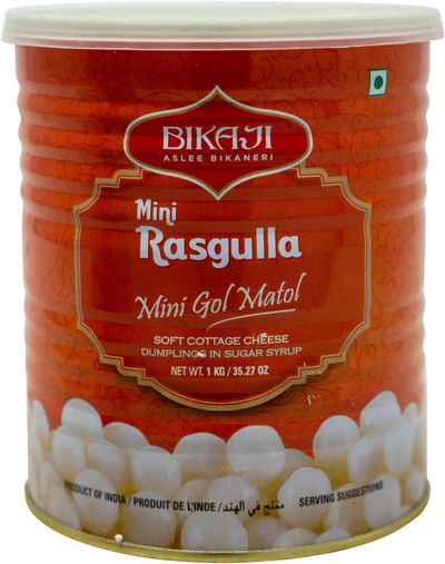 Bikaji Mini Rasagulla Rasgulla 1KG (Canned)