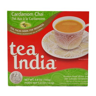 Tea India Cardamom Chai Tea Bags 72