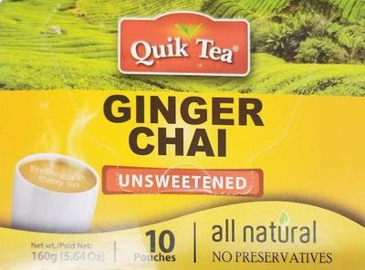 Quik Tea All Natural Unsweetened Ginger Instant Chai